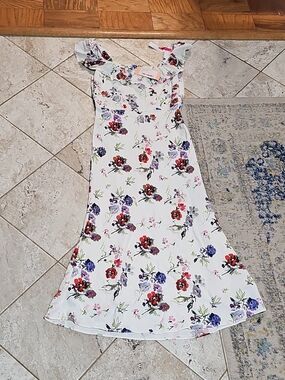 NWT Fabrique by Lucie Sutton  Floral Ruffle Lined A Line Maxi Dress Size S/US2